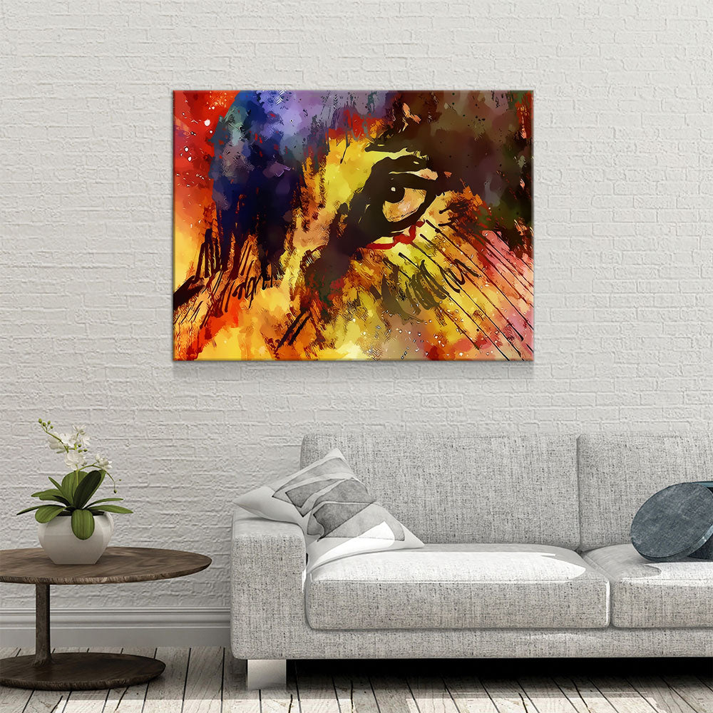 Eye Of The Wolf Abstract Canvas Wall Art, Wolves, Wolf Lover Canvas, Abstract Decor, Wolves art - Royal Crown Pro