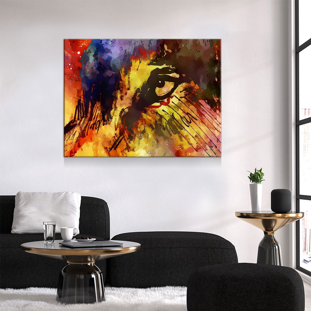 Eye Of The Wolf Abstract Canvas Wall Art, Wolves, Wolf Lover Canvas, Abstract Decor, Wolves art - Royal Crown Pro