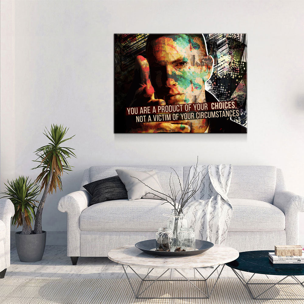 You Are A Product Of Your Choices, Eminem Art, Abstract Canvas Wall Art Motivational Quote - Royal Crown Pro