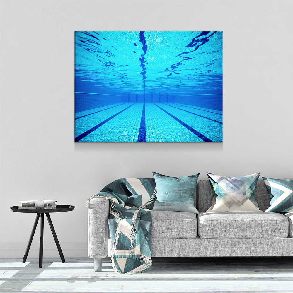 Swimming Pool Canvas Wall Art, Swimmers Gift, Under Pool Water, Swim Team Wall Art, Swim Team Art, Swimmers Wall Art Gift - Royal Crown Pro