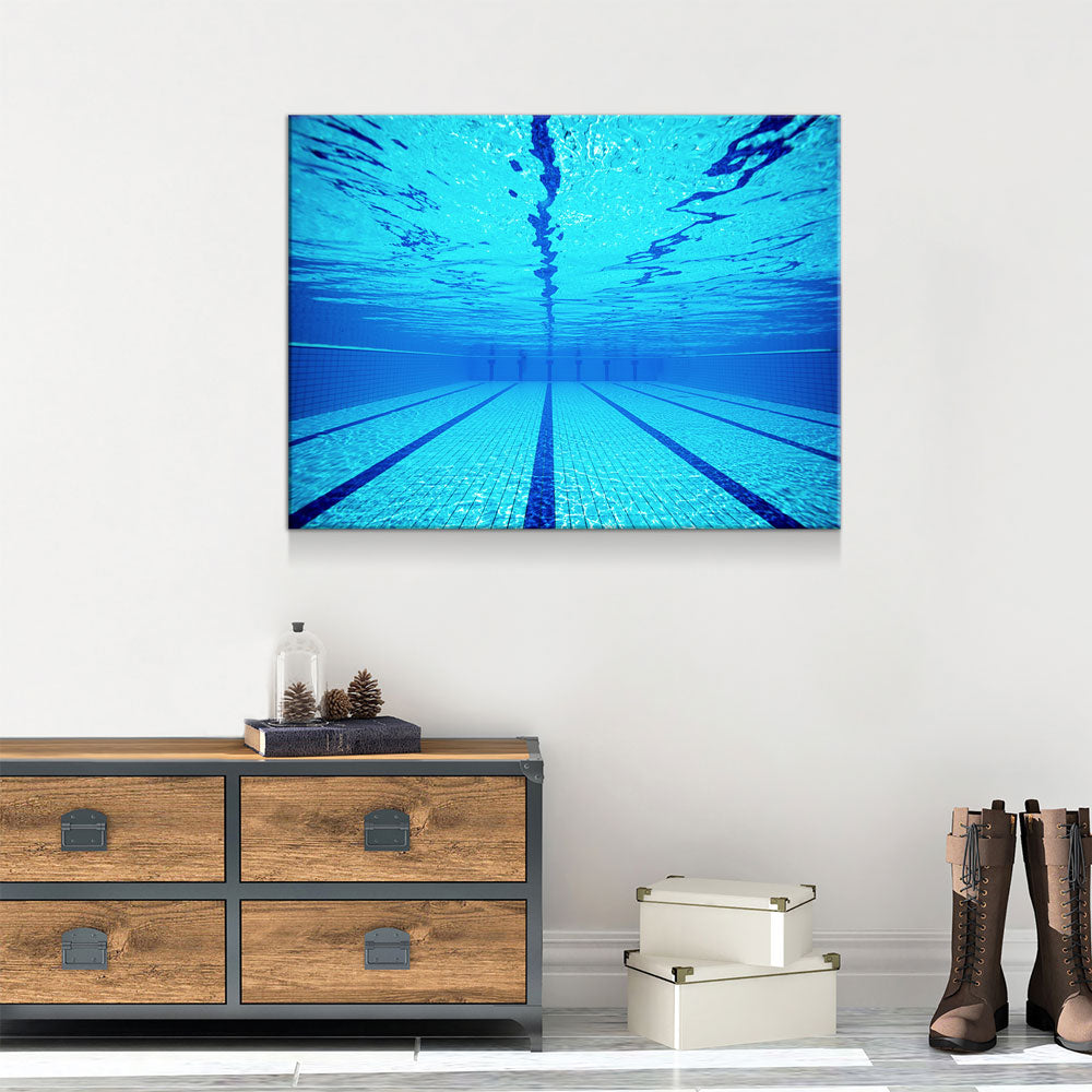 Swimming Pool Canvas Wall Art, Swimmers Gift, Under Pool Water, Swim Team Wall Art, Swim Team Art, Swimmers Wall Art Gift - Royal Crown Pro
