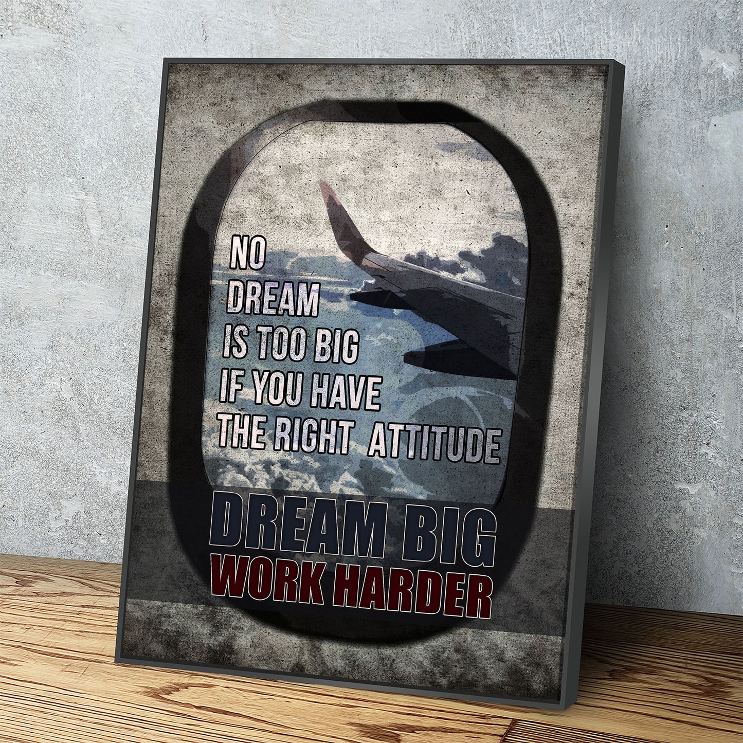 Dream Big Work Harder Canvas Wall Art, Motivational Decor, Motivational Quotes, Inspirational Art, Success Wall Art, Office Decor - Royal Crown Pro