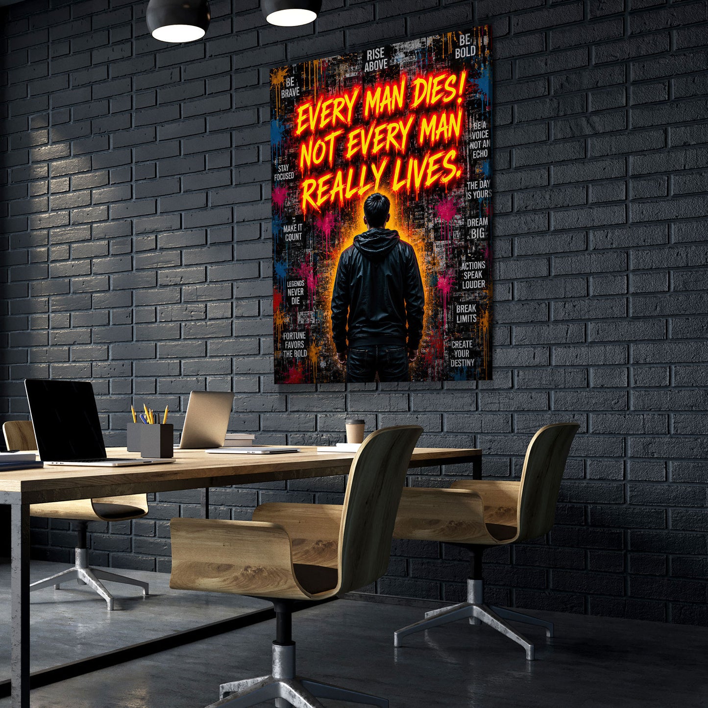 Every Man Dies Not Every Man Really Lives Canvas Wall Art – Motivational Quote Decor - Royal Crown Pro