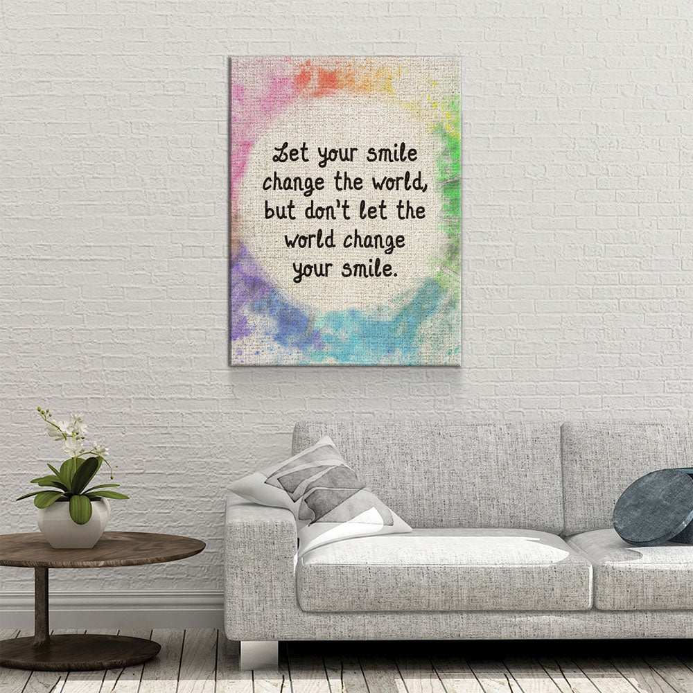 Let Your Smile Change The World Canvas Wall Art, Motivational Art, Inspirational Wall Art, Home Decor, Abstract Decor, Gift Art - Royal Crown Pro