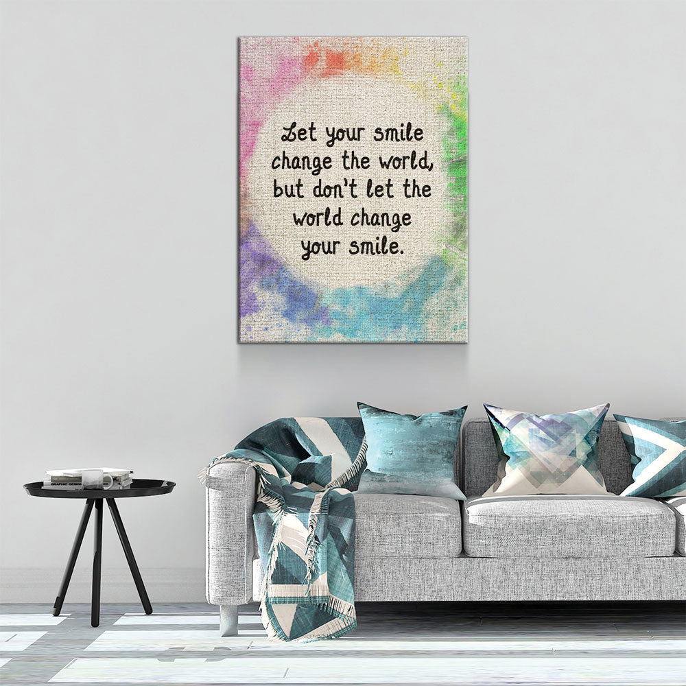 Let Your Smile Change The World Canvas Wall Art, Motivational Art, Inspirational Wall Art, Home Decor, Abstract Decor, Gift Art - Royal Crown Pro