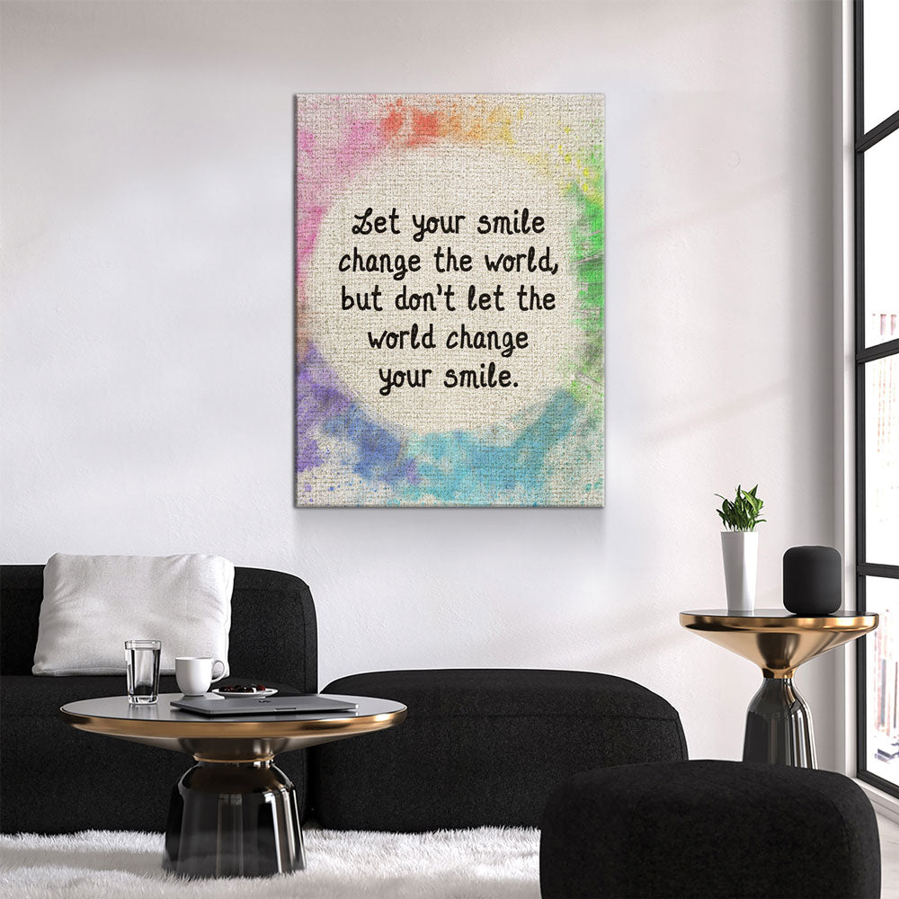 Let Your Smile Change The World Canvas Wall Art, Motivational Art, Inspirational Wall Art, Home Decor, Abstract Decor, Gift Art - Royal Crown Pro
