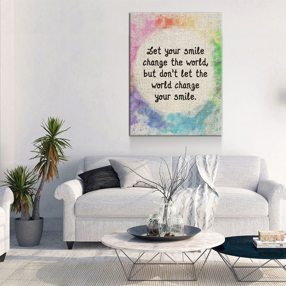 Let Your Smile Change The World Canvas Wall Art, Motivational Art, Inspirational Wall Art, Home Decor, Abstract Decor, Gift Art - Royal Crown Pro