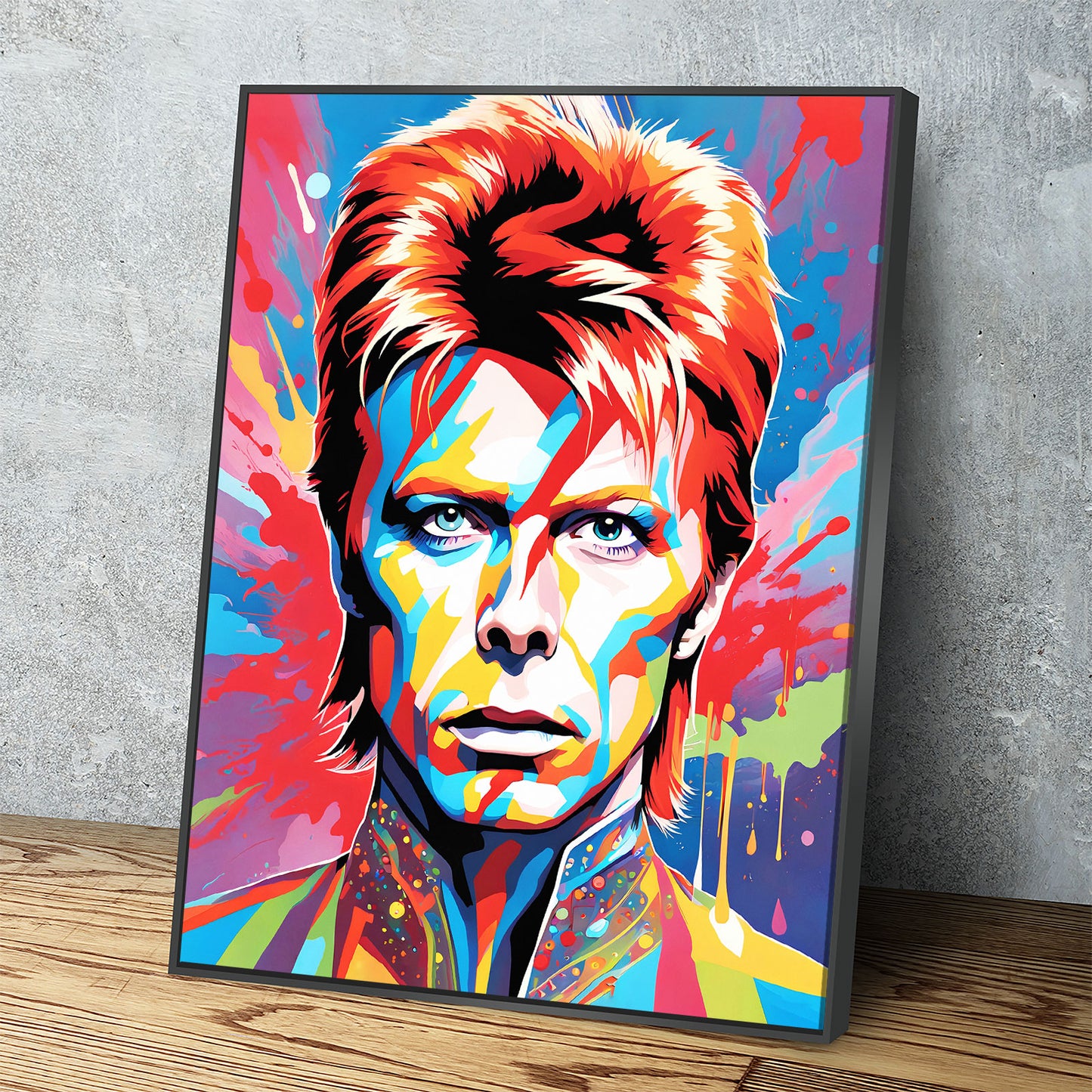 Bowie Canvas Wall Art, Abstract David Bowie Print - Royal Crown Pro