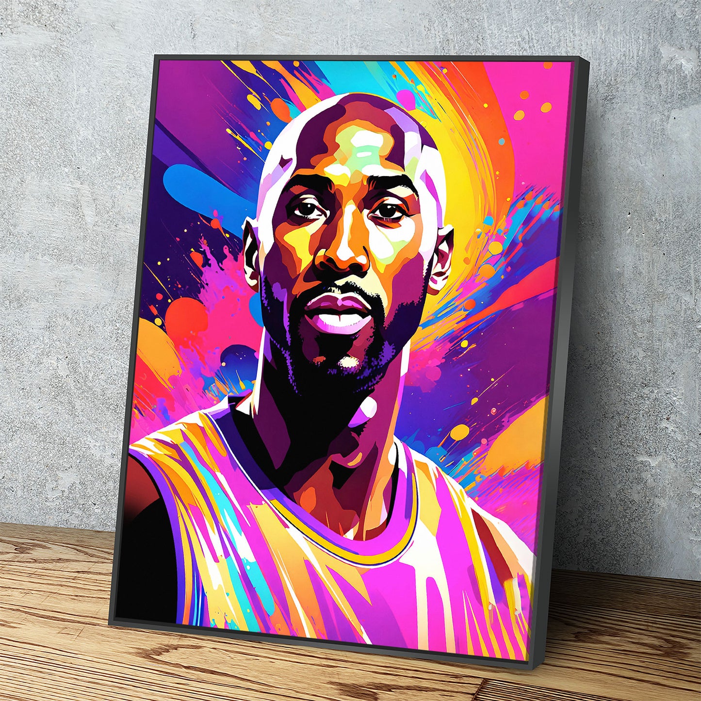 Abstract Kobe Canvas Wall Art, Colorful Kobe Print - Royal Crown Pro
