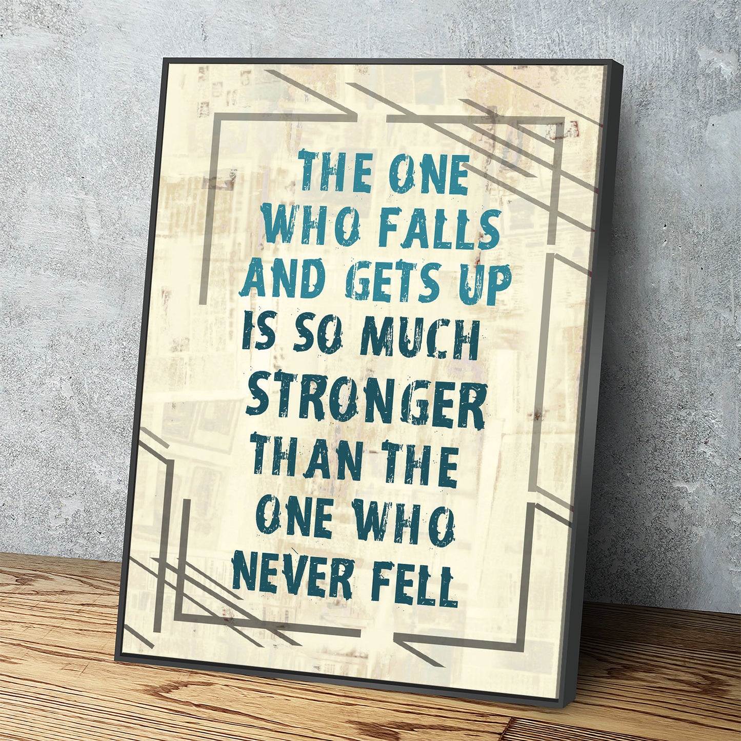 The One Who Falls And Gets Up Is So Much Stronger Than The One Who Never Fell Canvas Wall Art, Motivational Wall Decor - Royal Crown Pro