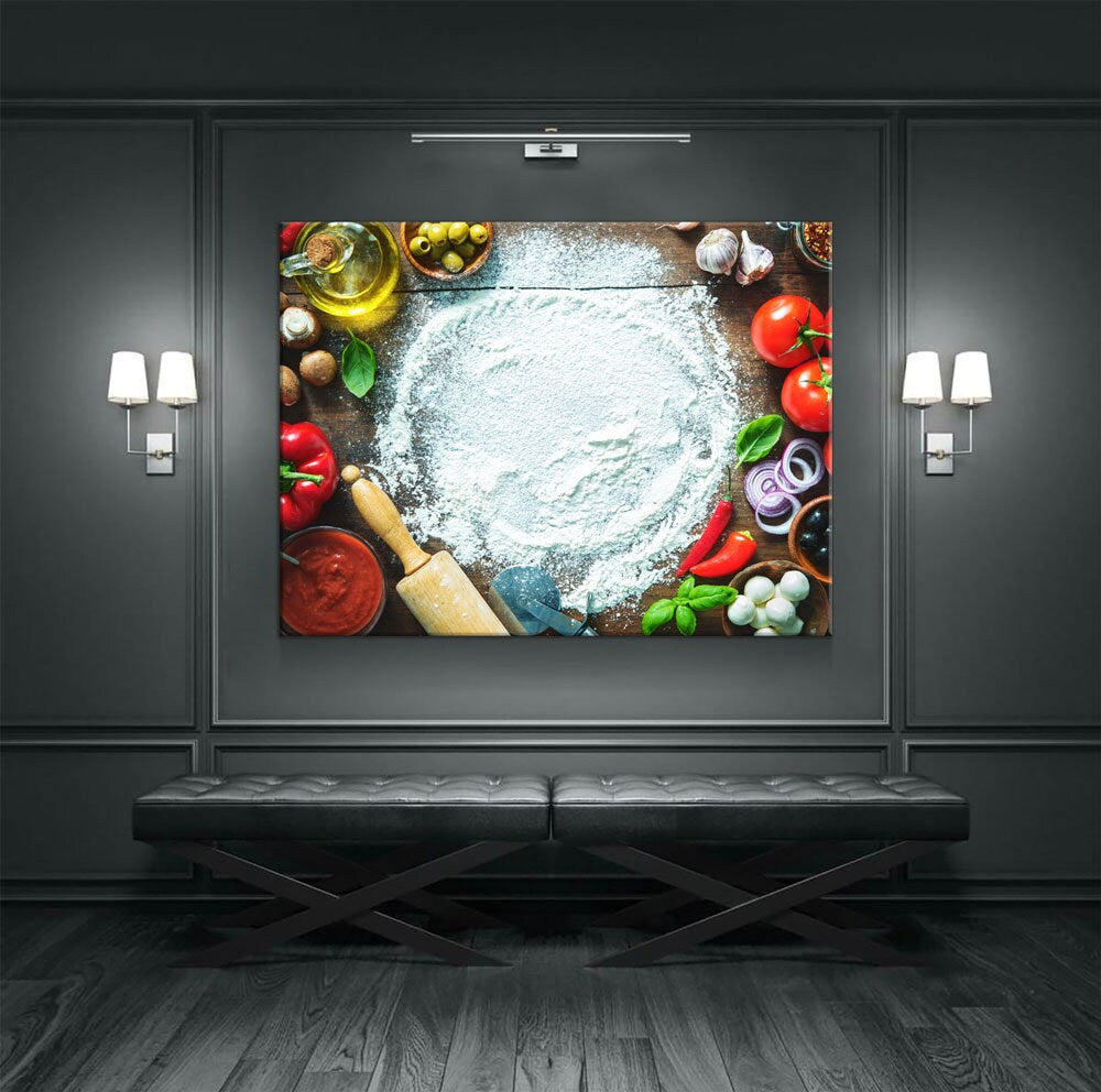 Pizza Prep Canvas Wall Art, Pizza Place Decor, Pizza Restaurant Decor, Dining Room Art, Kitchen Art, Italian Pizza, Pizzeria Art - Royal Crown Pro