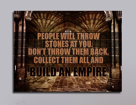 Build An Empire Motivational Canvas Wall Art, Office Decor, Motivational Wall Decor, Success Quotes - Royal Crown Pro