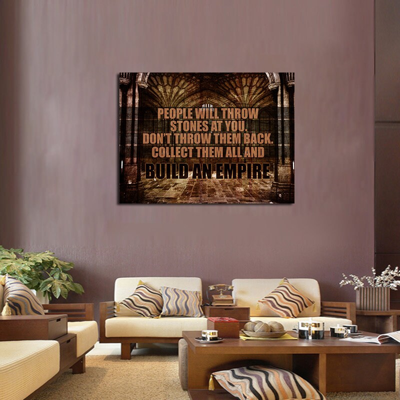 Build An Empire Motivational Canvas Wall Art, Office Decor, Motivational Wall Decor, Success Quotes - Royal Crown Pro