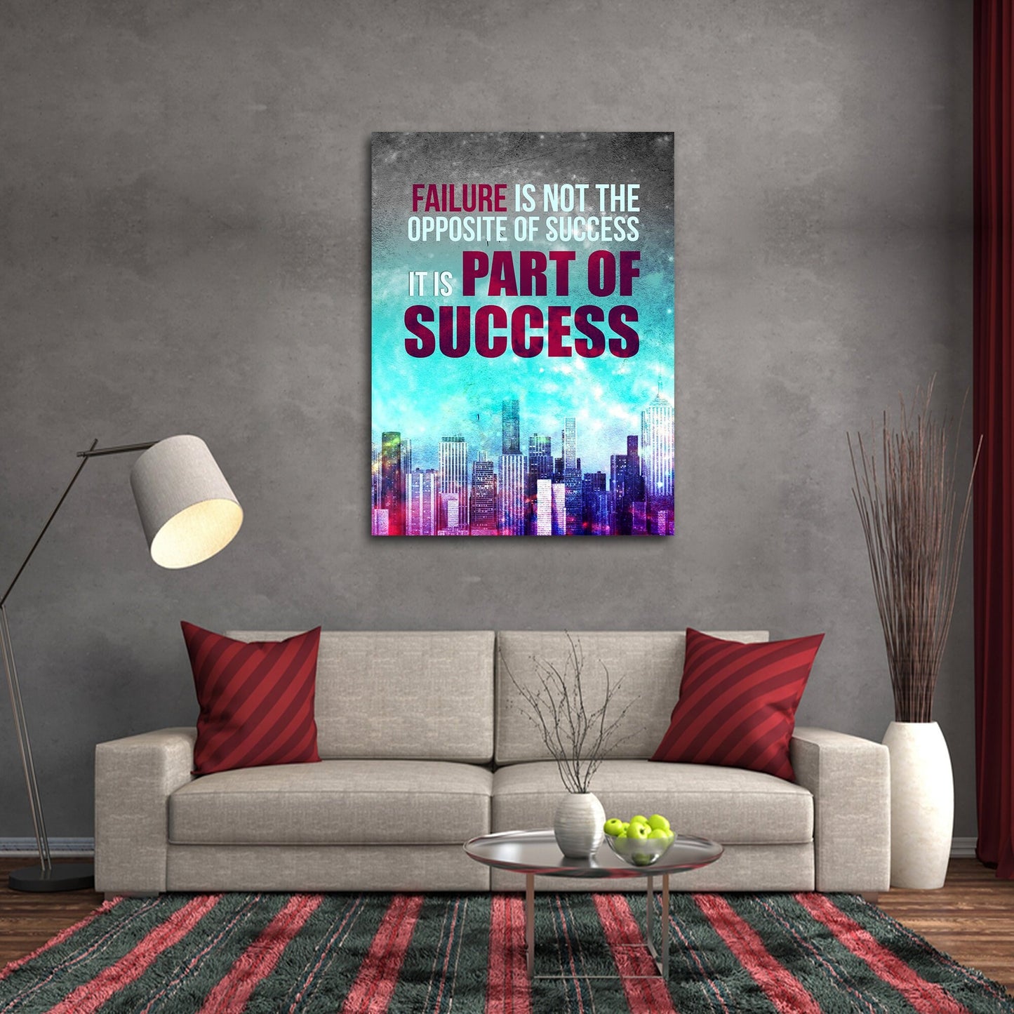 Failure Is Not The Opposite Of Success It Is A Part Of Success Canvas Wall Art, Motivational Decor, Office Decor, Success Quotes - Royal Crown Pro