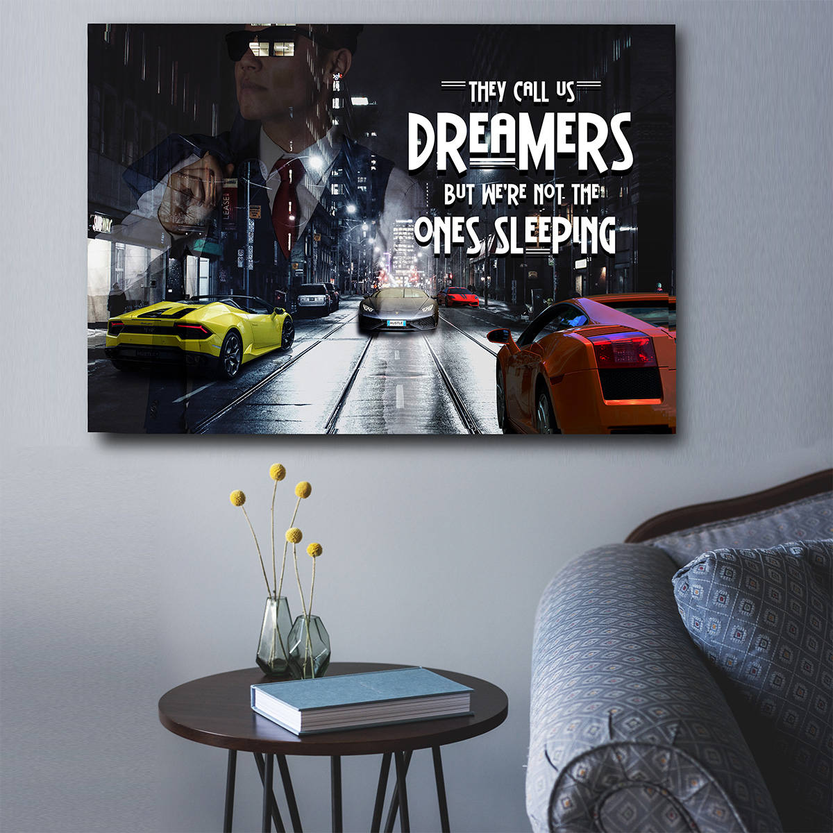 They Call Us Dreamers Motivational Canvas Wall Art, Motivation Quotes, Office Decor, Motivational Wall Decor, Success Quotes, Hustle Art - Royal Crown Pro