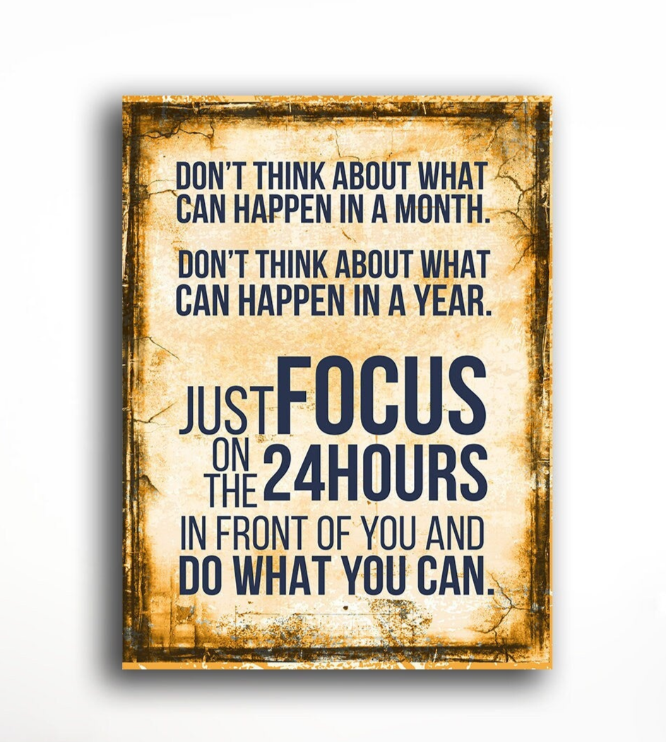 Just Focus Canvas Wall Art, Motivational Decor, Motivational Quotes, Inspirational Art, Success Wall Art, Office Decor - Royal Crown Pro