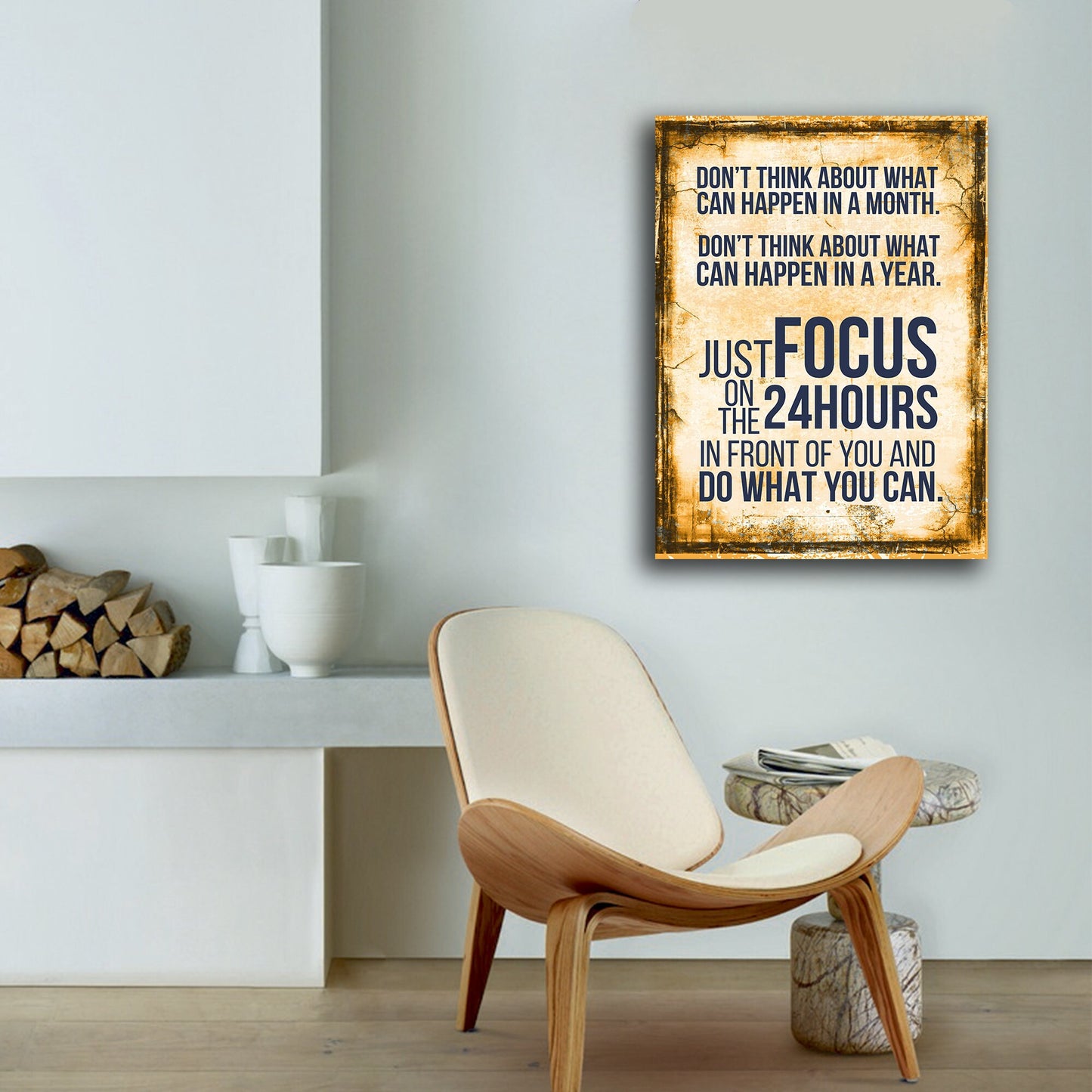 Just Focus Canvas Wall Art, Motivational Decor, Motivational Quotes, Inspirational Art, Success Wall Art, Office Decor - Royal Crown Pro