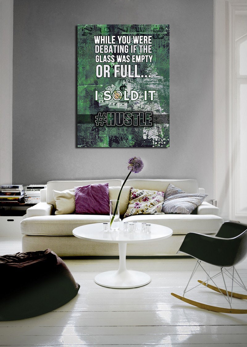 Glass Was Empty Or Full I Sold It Canvas Wall Art, Home Decor, Office Decor, Motivational Wall Decor, Success Quotes - Royal Crown Pro