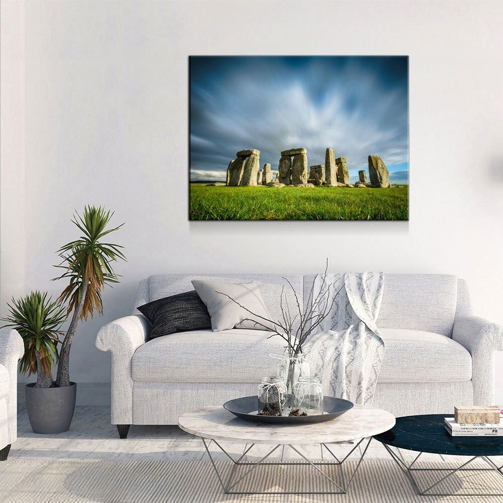 Stonehenge Canvas Wall Art, Prehistoric Monument Decor, Wiltshire England, Stanheng, Henge-cliff - Royal Crown Pro