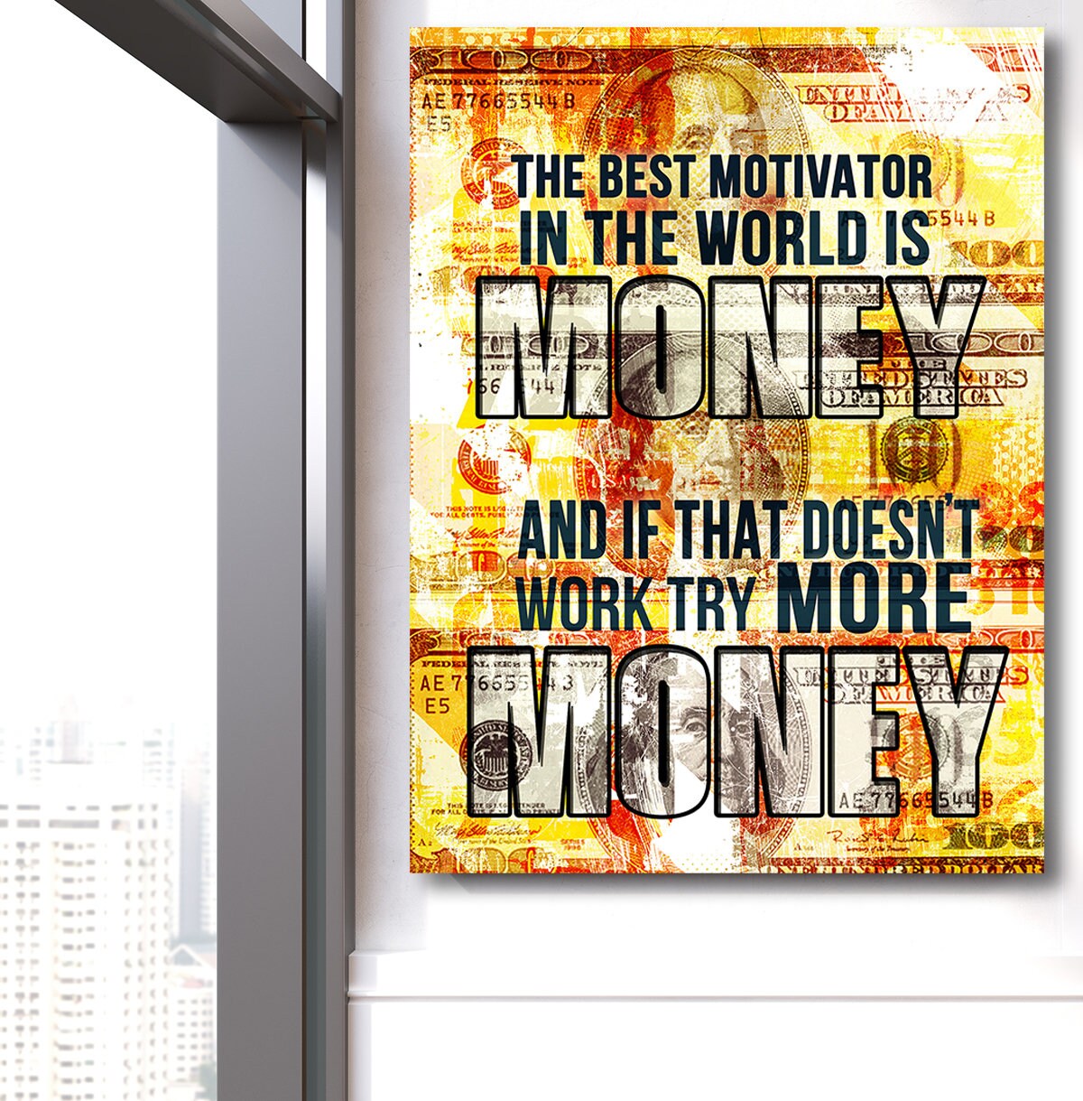 Try More Money Canvas Wall Art, Home Decor, Office Decor, Motivational Wall Decor, Office Wall Art, Office Wall Decor - Royal Crown Pro