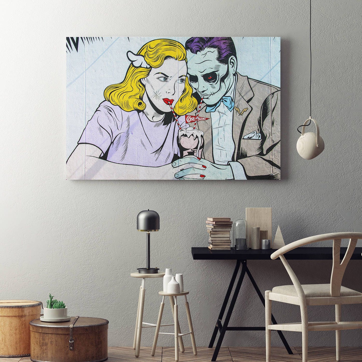 Coney Island Milkshake Pop Art Canvas Wall Art, Home Decor, Office Decor, Pop Art, Comic Art, Abstract Art, Coney island - Royal Crown Pro
