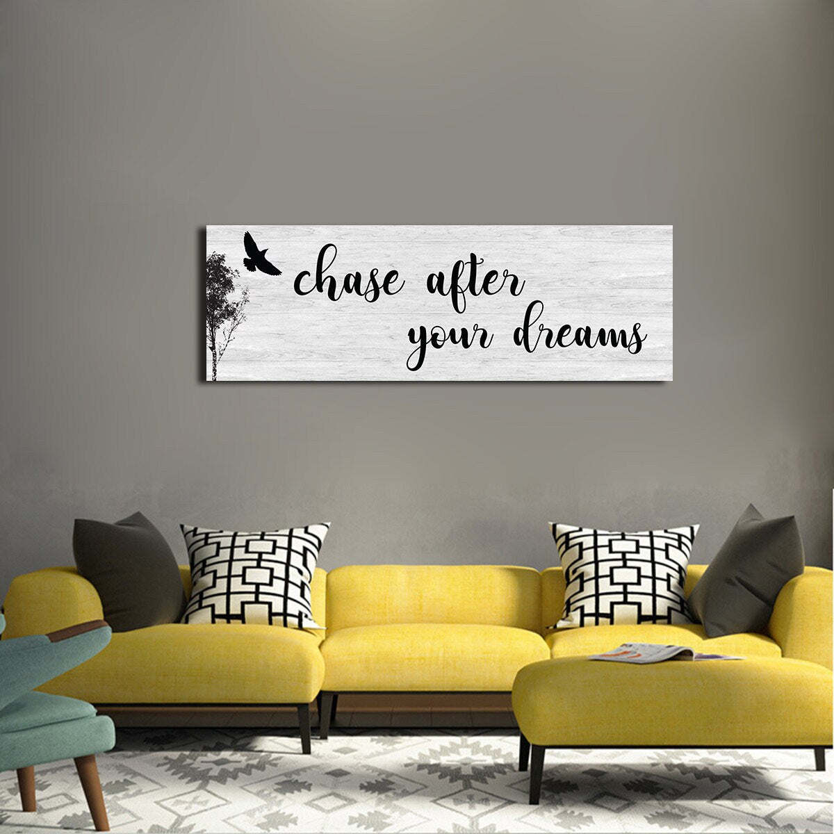 Chase After Your Dreams Canvas Wall Art, Above Couch, Motivational Decor, Large Wall art, Above Bed, Dorm Decor - Royal Crown Pro
