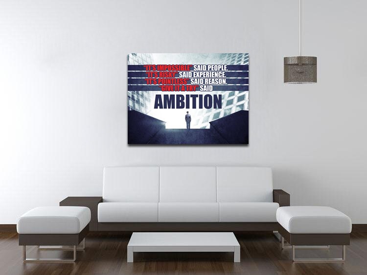 Give It A Try Said Ambition Motivational Canvas Wall Art, Office Decor, Motivational Wall Decor, Success Quotes - Royal Crown Pro