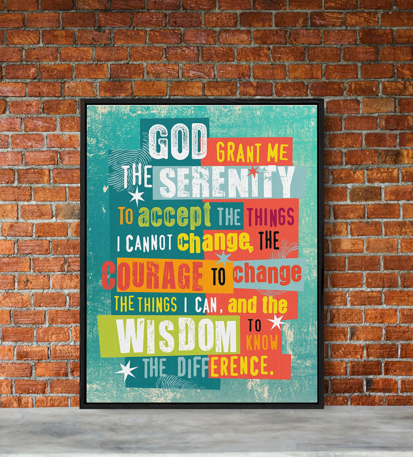 Serenity Prayer Wall Art, Serenity Prayer Canvas, Inspirational Quote, God Grant Me The Serenity to Accept, AA Sign - Royal Crown Pro