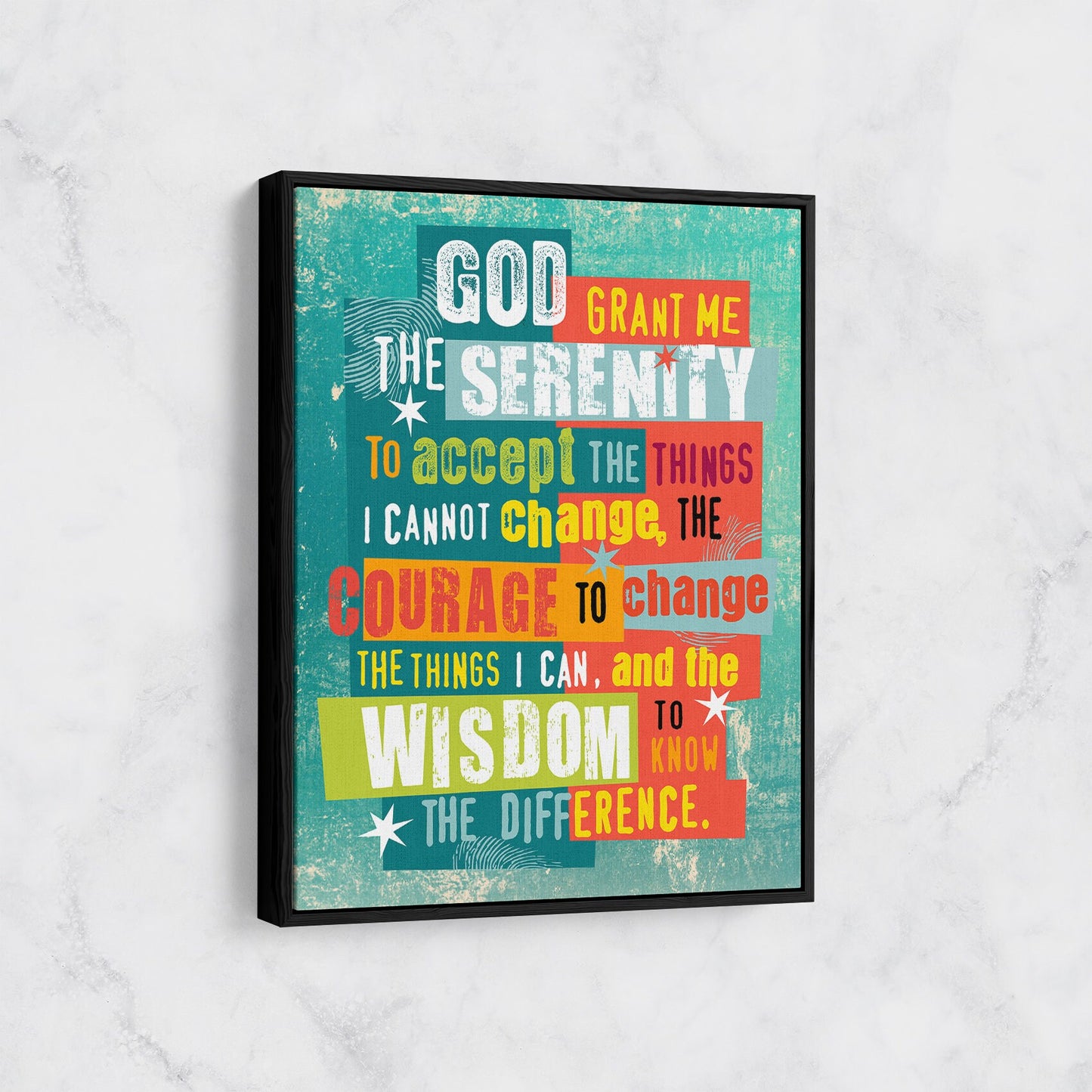Serenity Prayer Wall Art, Serenity Prayer Canvas, Inspirational Quote, God Grant Me The Serenity to Accept, AA Sign - Royal Crown Pro