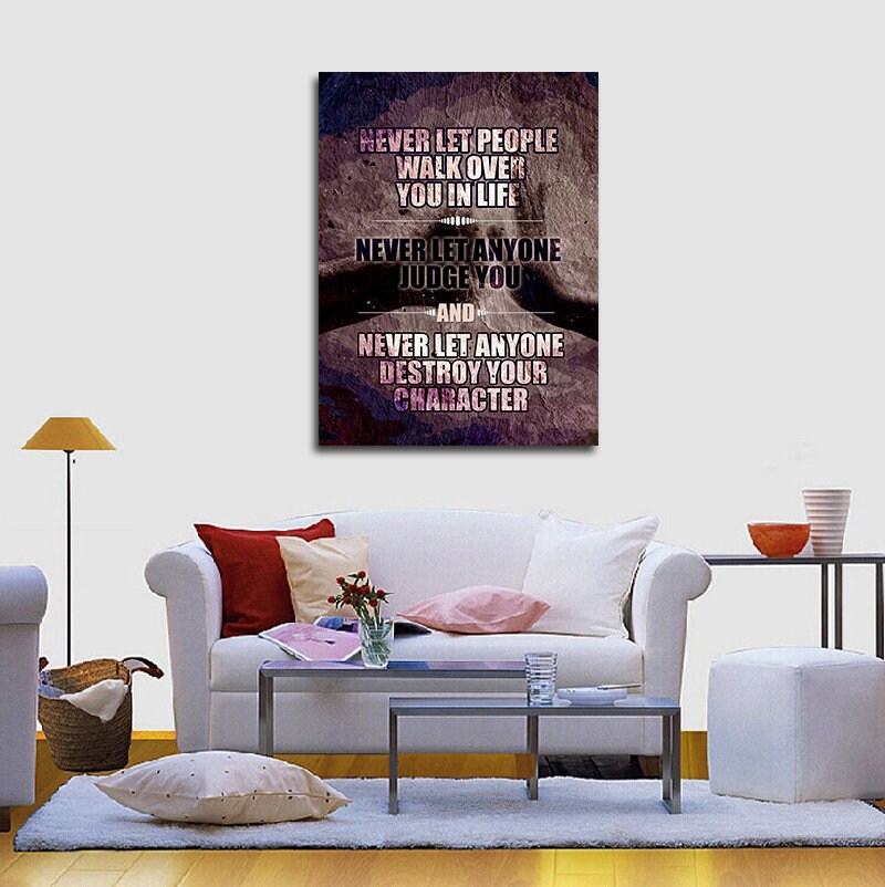 Never Let Anyone Destroy Your Character Canvas Wall Art, Motivational Decor, Motivational Quotes - Royal Crown Pro