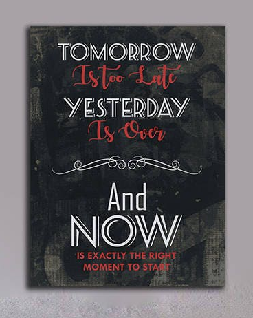 Now Is The Right Moment To Start Motivational Canvas Wall Art - Royal Crown Pro
