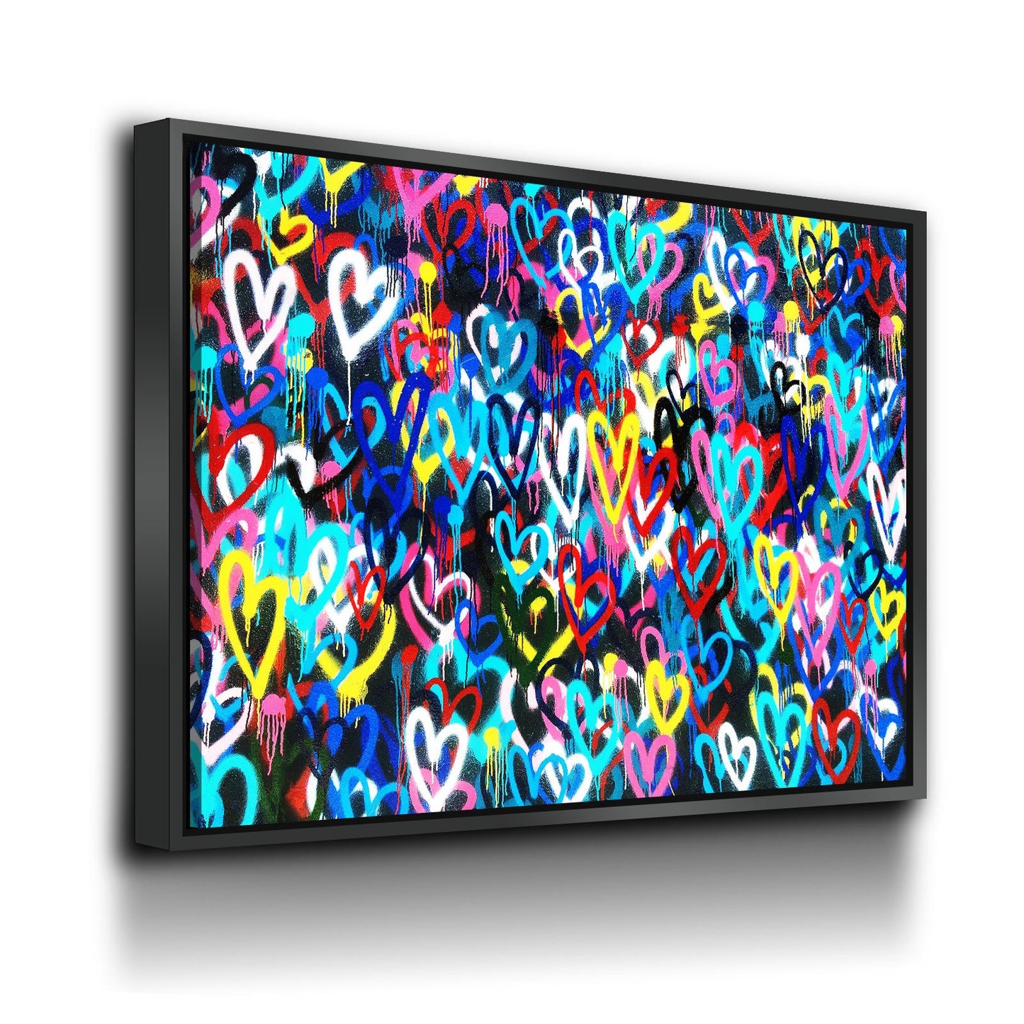 Love Hearts Graffiti Canvas Wall Art, Banksy Print, Graffiti Wall Art, Abstract Decor, Graffiti Decor - Royal Crown Pro