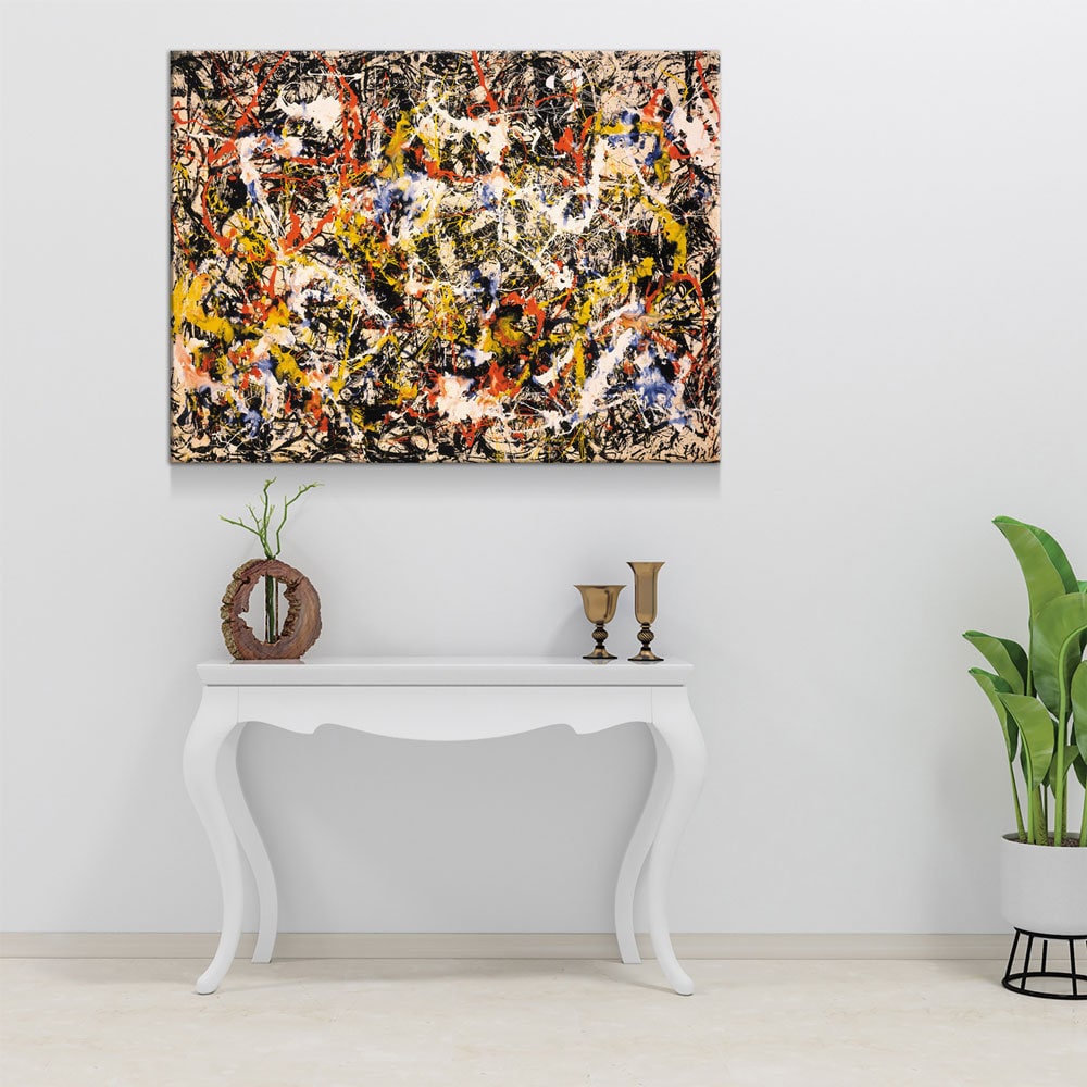 Convergence Abstract Canvas Print, Modern Wall Decor, Jackson Pollock Style Wall Art, Abstract Decor, Abstract Expressionism - Royal Crown Pro