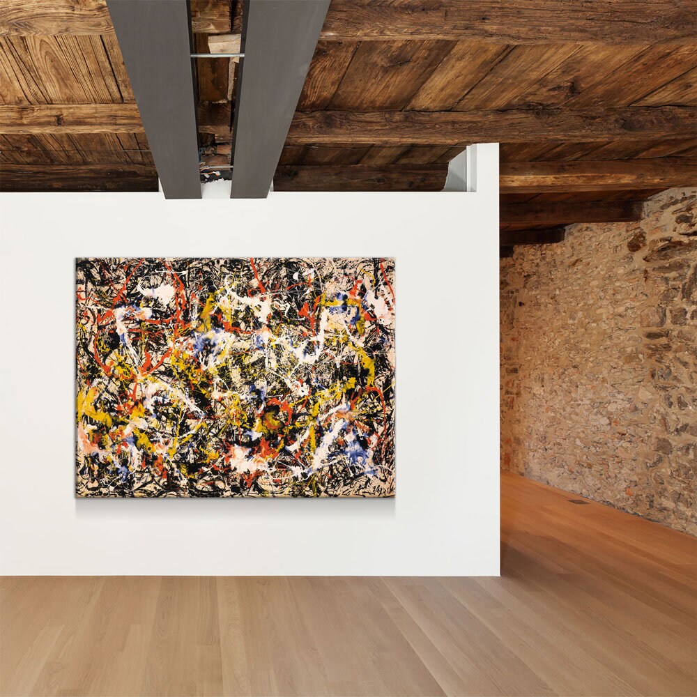 Convergence Abstract Canvas Print, Modern Wall Decor, Jackson Pollock Style Wall Art, Abstract Decor, Abstract Expressionism - Royal Crown Pro