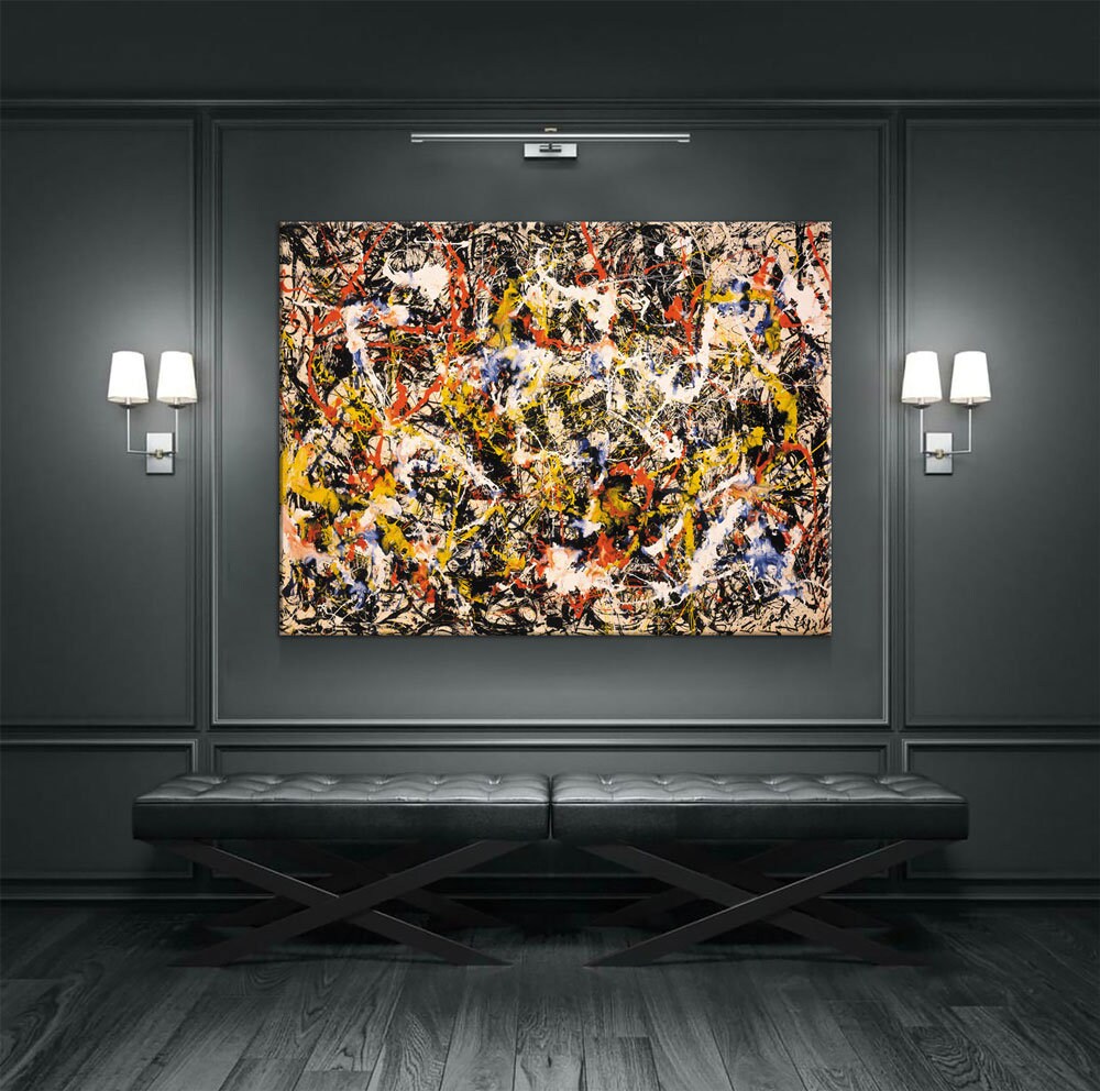 Convergence Abstract Canvas Print, Modern Wall Decor, Jackson Pollock Style Wall Art, Abstract Decor, Abstract Expressionism - Royal Crown Pro