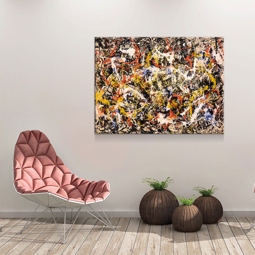 Convergence Abstract Canvas Print, Modern Wall Decor, Jackson Pollock Style Wall Art, Abstract Decor, Abstract Expressionism - Royal Crown Pro