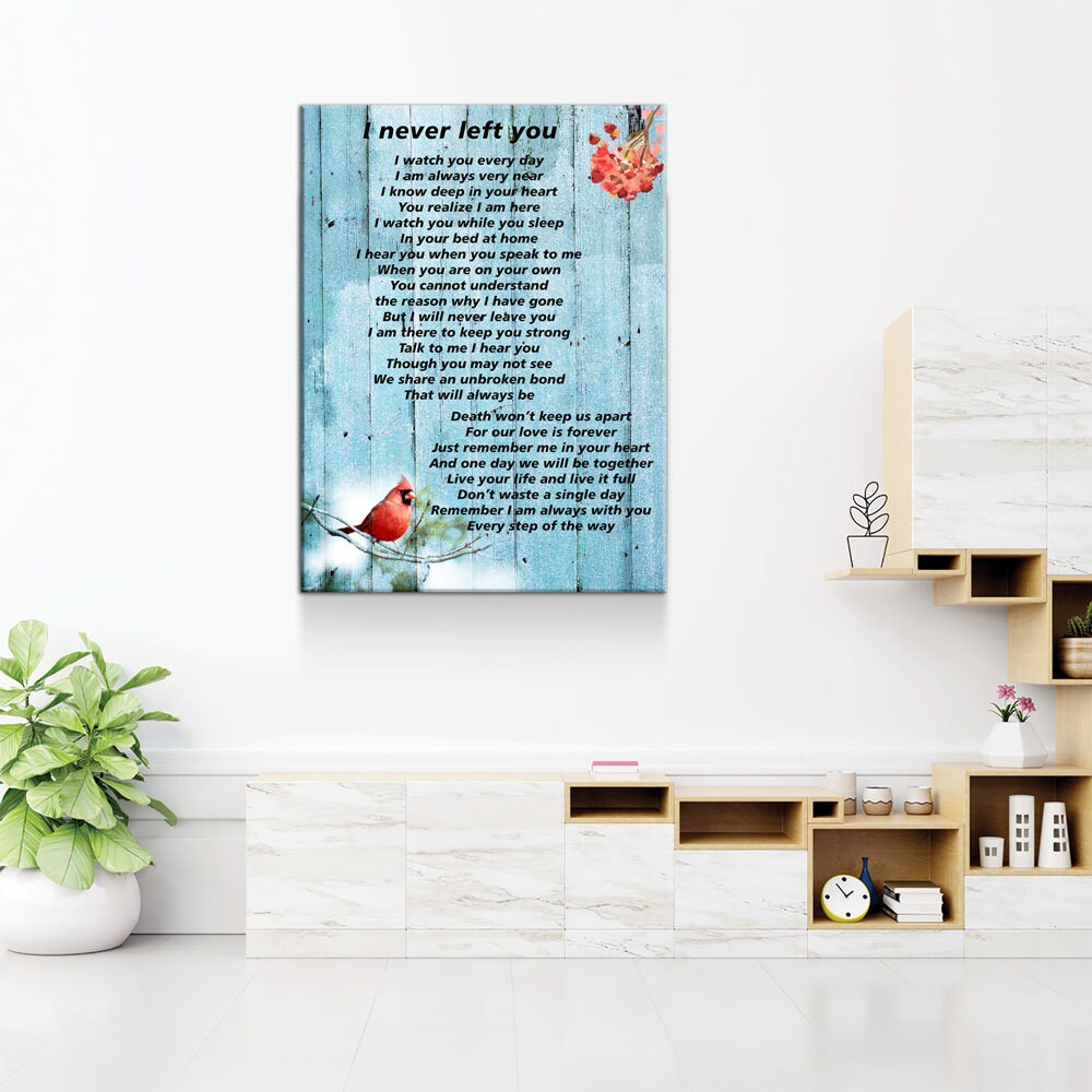 I Never Left You Poem Canvas Wall Art, Memorial Canvas, Red Cardinal Rest In Peace, Loved One Remembrance - Royal Crown Pro