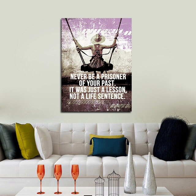 Never Be A Prisoner Of Your Past Canvas Wall Art, Motivational Decor, Office Decor, Success Quotes, Motivational Quotes - Royal Crown Pro