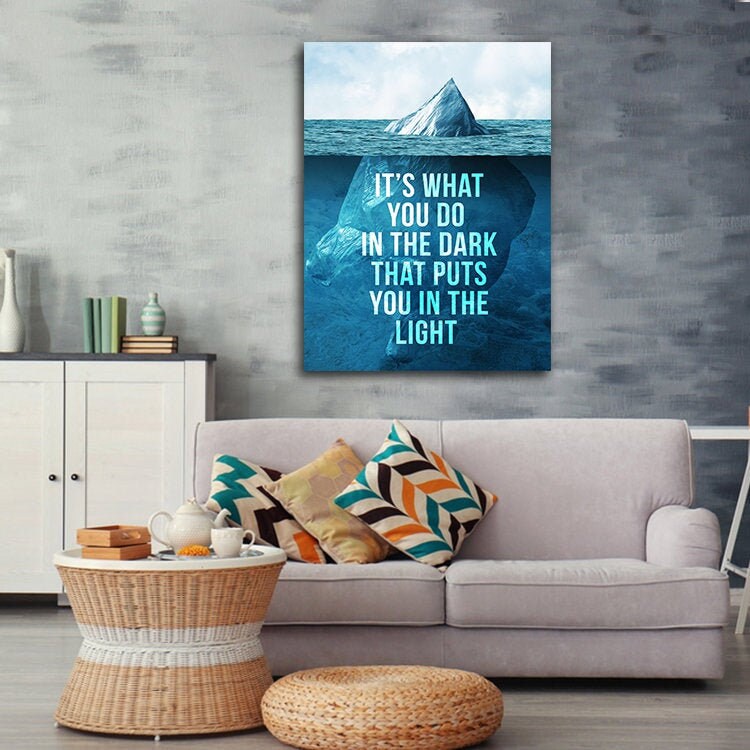 It's What You Do In The Dark That Puts You In The Light Canvas Wall Art, Motivational Decor - Royal Crown Pro