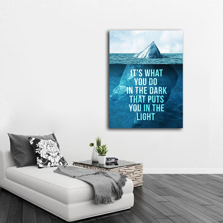 It's What You Do In The Dark That Puts You In The Light Canvas Wall Art, Motivational Decor - Royal Crown Pro