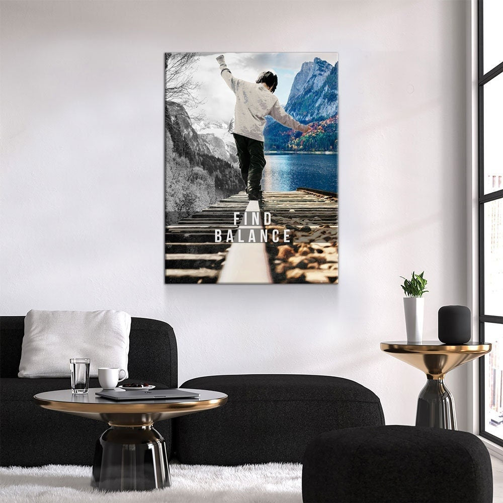 Find Balance Canvas Wall Art, Motivational Decor, Inspirational Decor, Life Balance - Royal Crown Pro