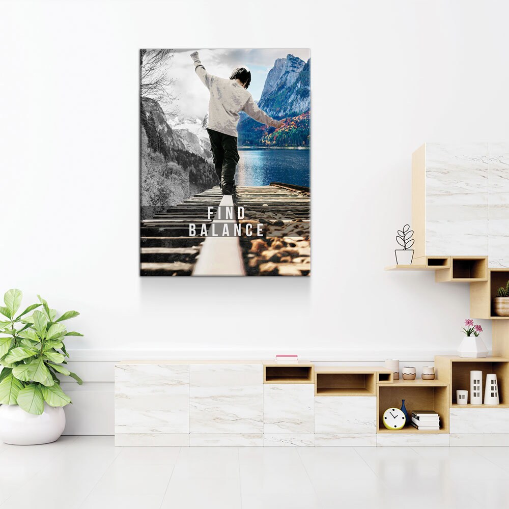Find Balance Canvas Wall Art, Motivational Decor, Inspirational Decor, Life Balance - Royal Crown Pro