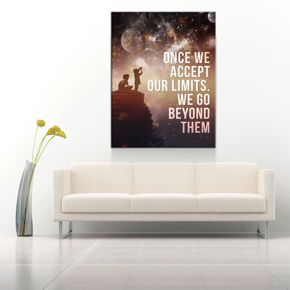 Once We Accept Our Limits, We Go Beyond Them Canvas Wall Art, Motivational Decor, Inspirational Decor - Royal Crown Pro