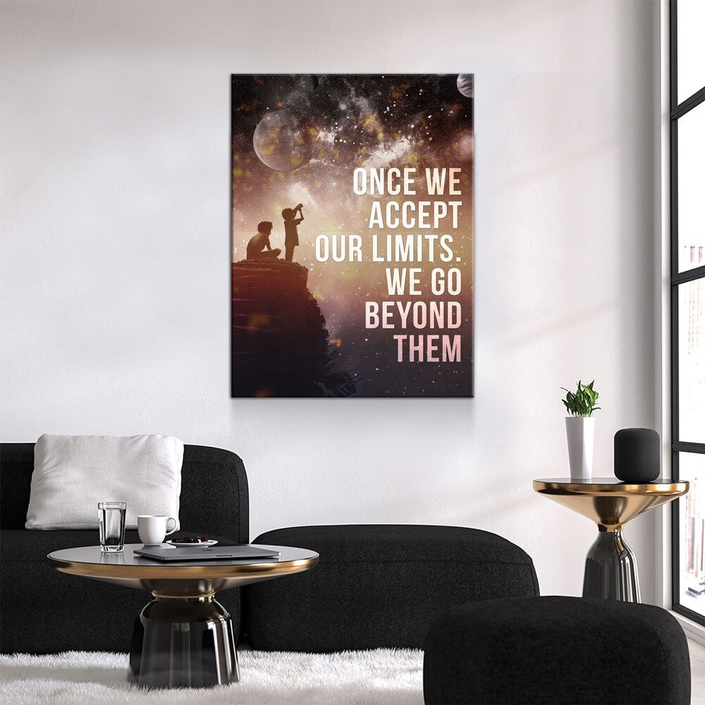 Once We Accept Our Limits, We Go Beyond Them Canvas Wall Art, Motivational Decor, Inspirational Decor - Royal Crown Pro