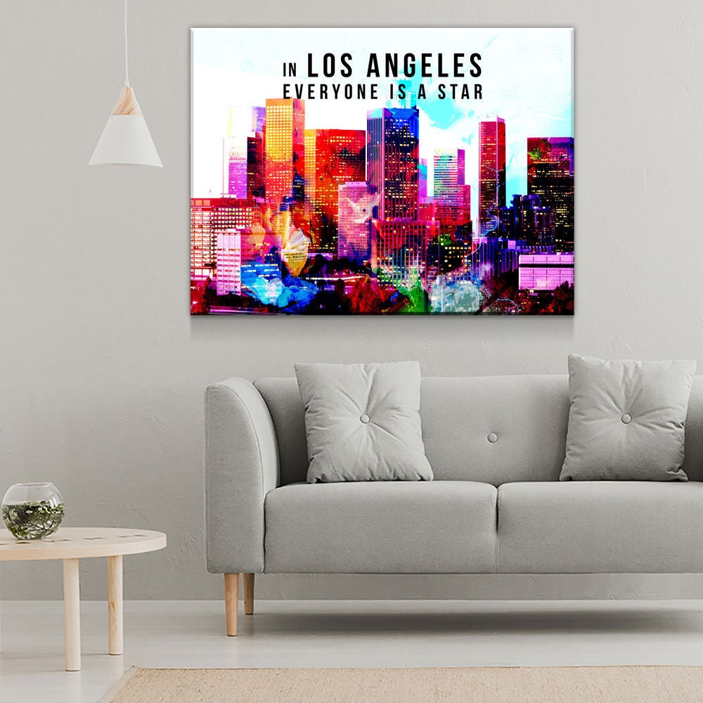 Los Angeles Canvas Wall Art, California Decor, Los Angeles Art, LA Wall Art, LA Decor, In Los Angeles Everyone Is a Star - Royal Crown Pro