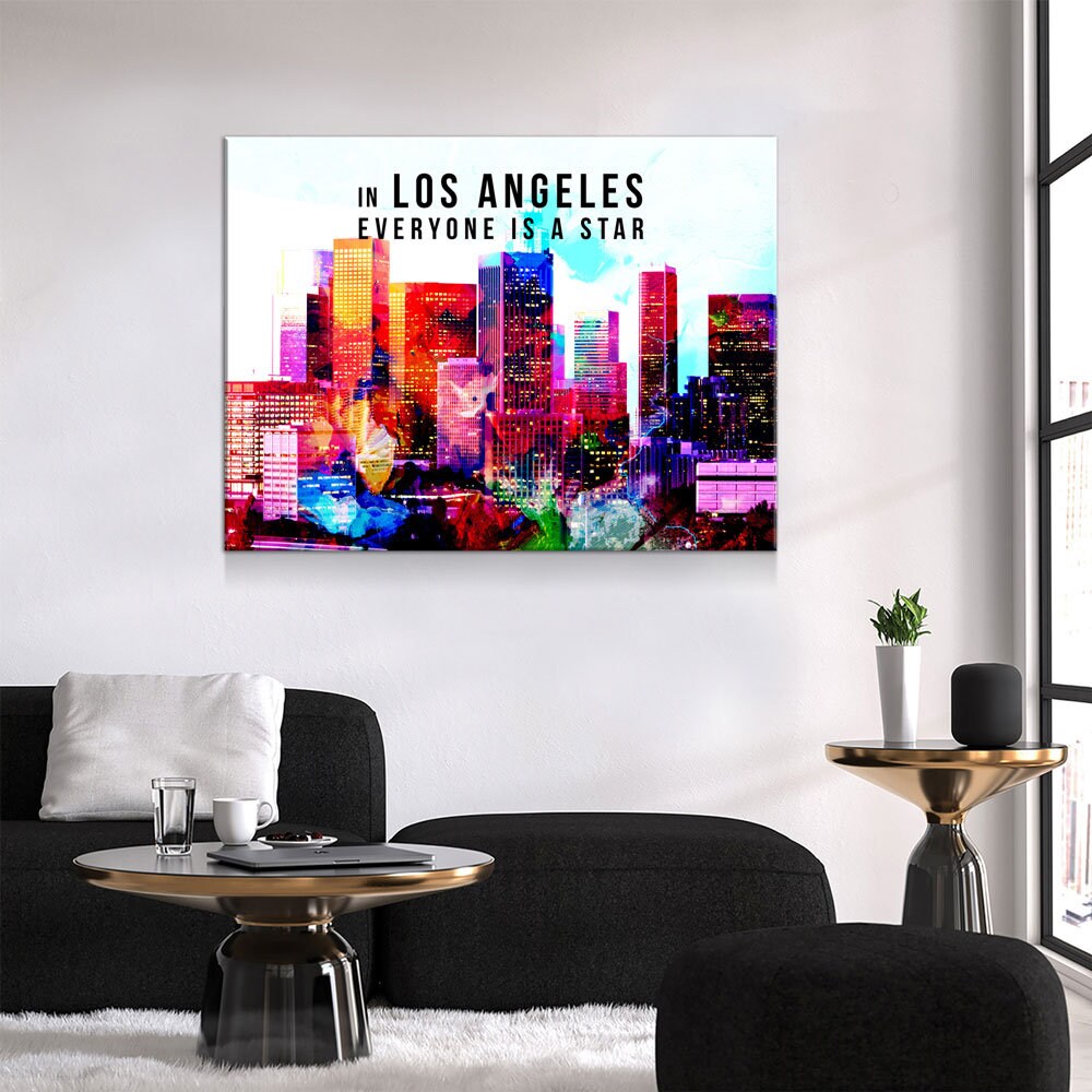 Los Angeles Canvas Wall Art, California Decor, Los Angeles Art, LA Wall Art, LA Decor, In Los Angeles Everyone Is a Star - Royal Crown Pro