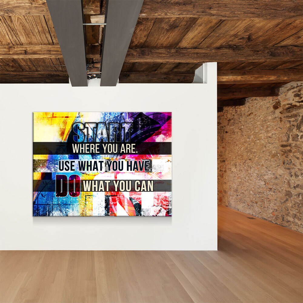 Start Where You Are Use What You Have Do What You Can Canvas Wall Art, Office Decor, Inspirational Quote, Motivational Wall Decor - Royal Crown Pro