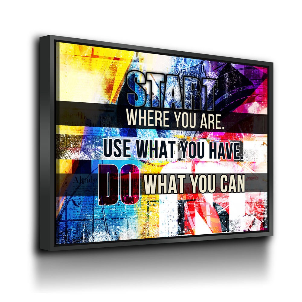 Start Where You Are Use What You Have Do What You Can Canvas Wall Art, Office Decor, Inspirational Quote, Motivational Wall Decor - Royal Crown Pro