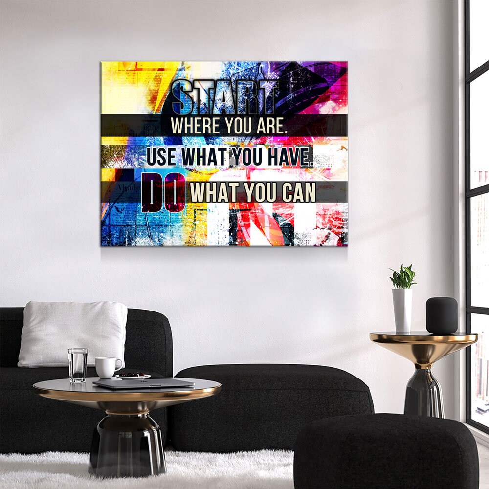 Start Where You Are Use What You Have Do What You Can Canvas Wall Art, Office Decor, Inspirational Quote, Motivational Wall Decor - Royal Crown Pro