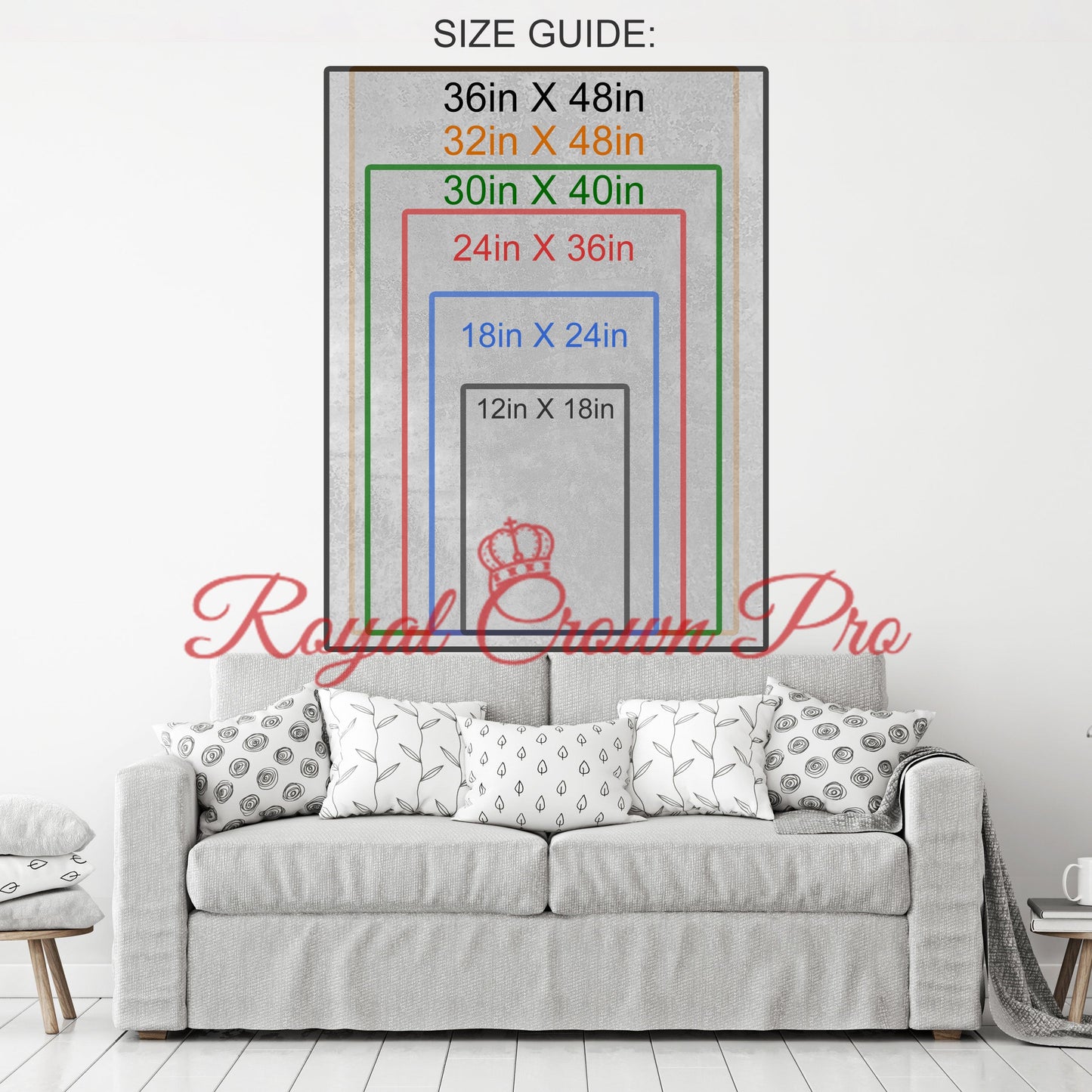 Abstract Kobe Canvas Wall Art, Colorful Kobe Print - Royal Crown Pro